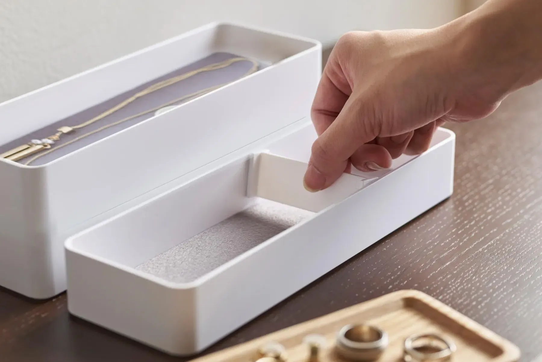 Rin korurasia valkoinen 3-osainen Säilytyslaatikot, -lokerikot Ja -telineet|Korit Ja Rasiat