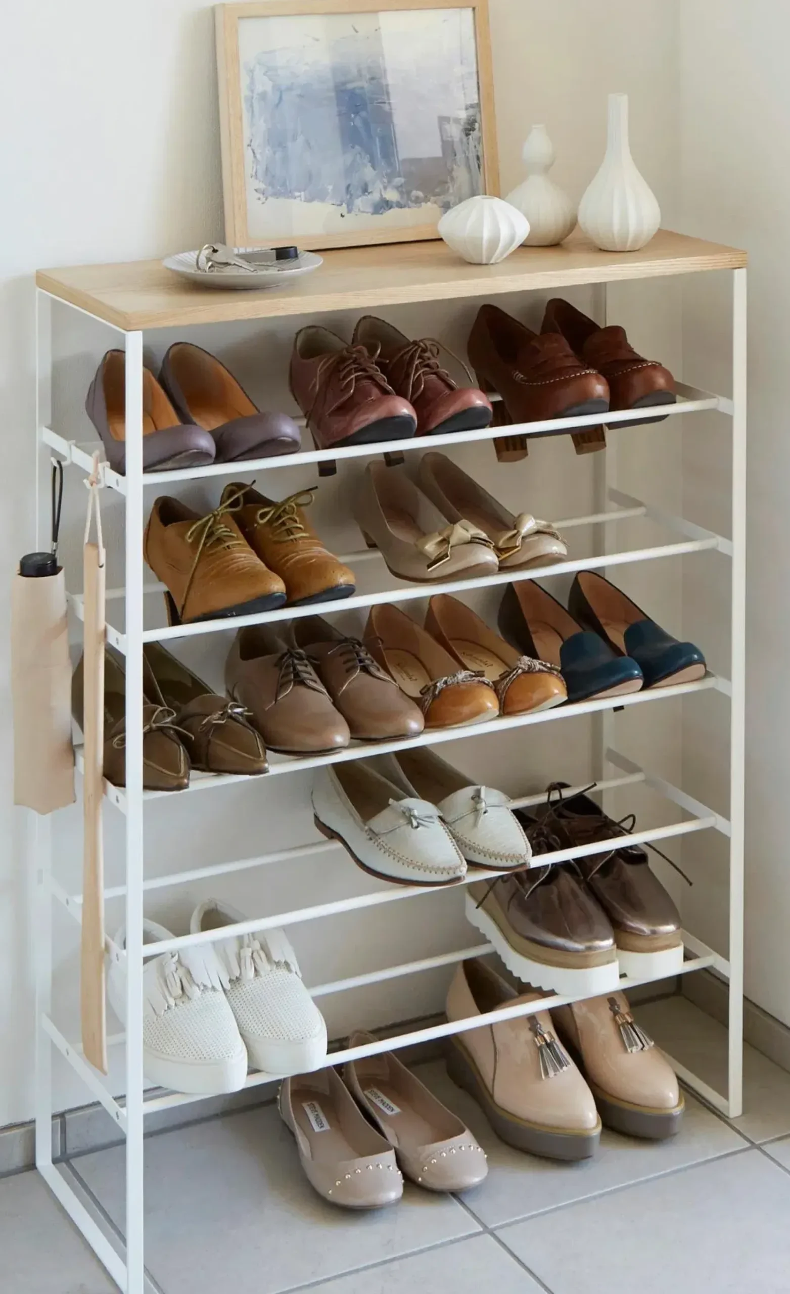 Yamazaki Hyllyt, Kaapit Ja Lipastot<Tower kenkähylly 87x66x25 cm, valkoinen