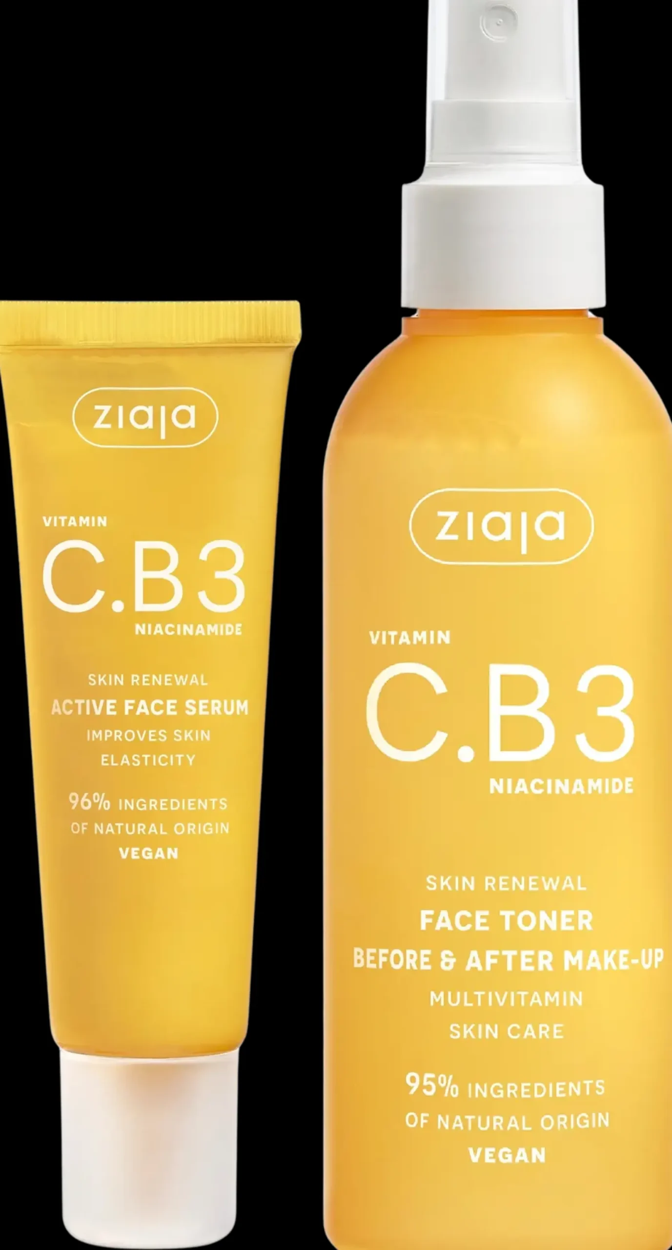 Ziaja Kasvojenhoito<C.B3 vitamiini kasvoseerumi 30ml + kasvovesisuihke 190ml