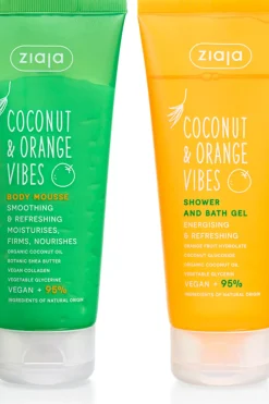 Ziaja Vartalonhoito<vartalovoide+suihkugeeli Coconut & Orange Vibes pakkaus 200+200ml